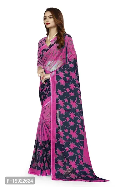 Beautiful Purple Georgette  Self Pattern Saree For Women-thumb3