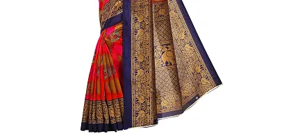 Beautiful Red Art Silk  Self Pattern Saree For Women-thumb3