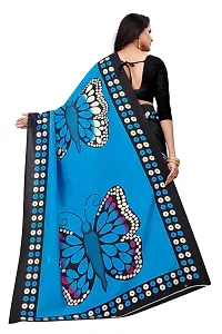 Beautiful Blue Art Silk  Self Pattern Saree For Women-thumb3