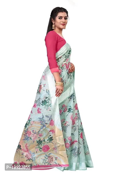 Beautiful Khaki Cotton Blend  Self Pattern Saree For Women-thumb3