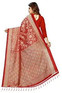 Beautiful Red Art Silk  Self Pattern Saree For Women-thumb1