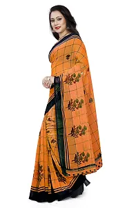 Beautiful Orange Georgette  Self Pattern Saree For Women-thumb2