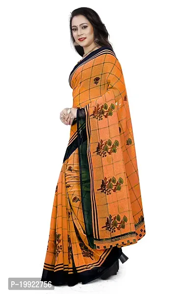 Beautiful Orange Georgette  Self Pattern Saree For Women-thumb3