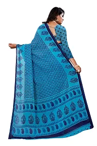 Beautiful Blue Georgette  Self Pattern Saree For Women-thumb1