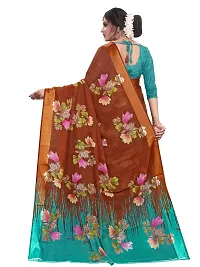 Beautiful Brown Cotton Blend  Self Pattern Saree For Women-thumb2