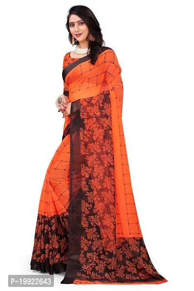 Beautiful Orange Georgette  Self Pattern Saree For Women-thumb4