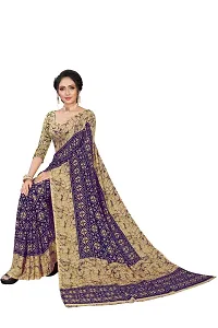 Beautiful Purple Georgette  Self Pattern Saree For Women-thumb3