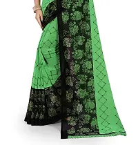 Beautiful Green Georgette  Self Pattern Saree For Women-thumb1