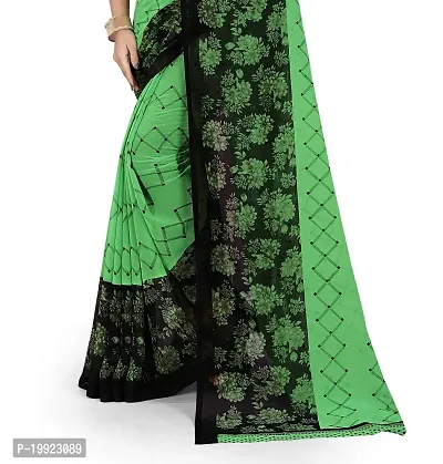 Beautiful Green Georgette  Self Pattern Saree For Women-thumb2