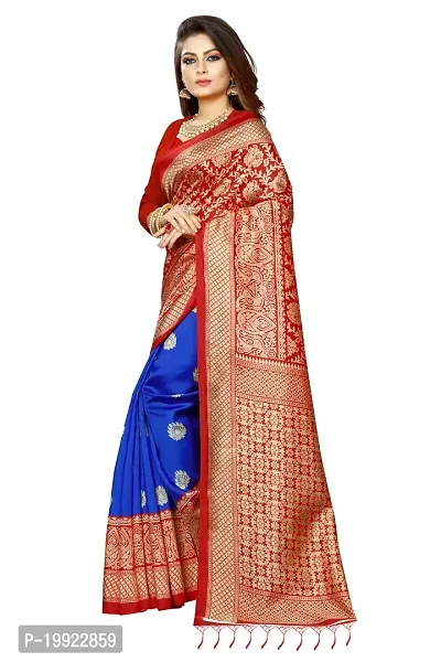 Beautiful Red Art Silk  Self Pattern Saree For Women-thumb3