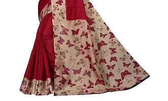 Beautiful Red Khadi  Self Pattern Saree For Women-thumb3