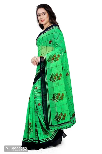 Beautiful Green Georgette  Self Pattern Saree For Women-thumb3