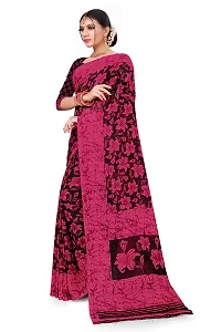 Beautiful Maroon Georgette  Self Pattern Saree For Women-thumb2