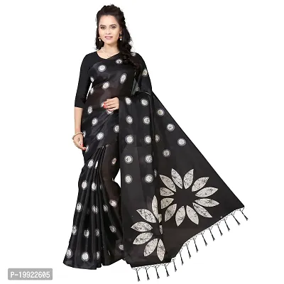 Beautiful Black Art Silk  Self Pattern Saree For Women-thumb0