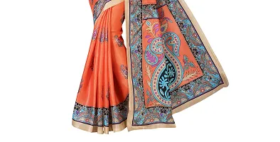 Beautiful Orange Khadi  Self Pattern Saree For Women-thumb3