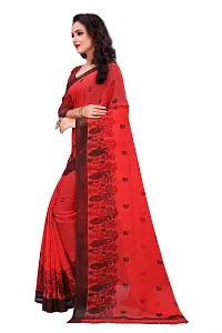 Beautiful Red Georgette  Self Pattern Saree For Women-thumb3