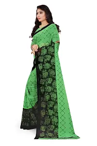 Beautiful Green Georgette  Self Pattern Saree For Women-thumb2