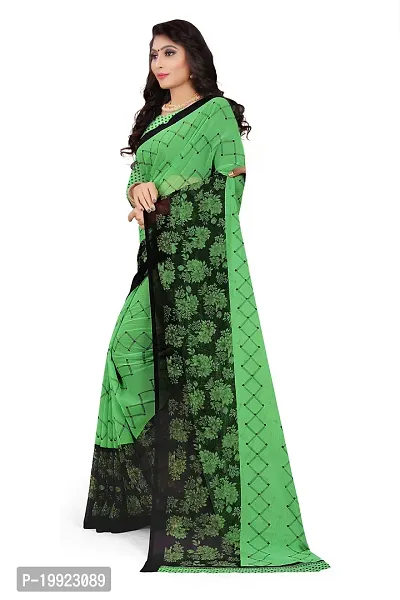 Beautiful Green Georgette  Self Pattern Saree For Women-thumb3