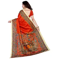 Beautiful Orange Khadi  Self Pattern Saree For Women-thumb2