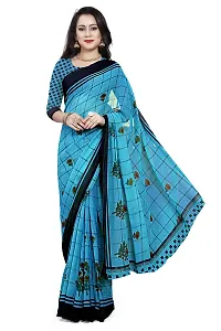 Beautiful Blue Georgette  Self Pattern Saree For Women-thumb3