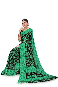 Beautiful Green Georgette  Self Pattern Saree For Women-thumb3