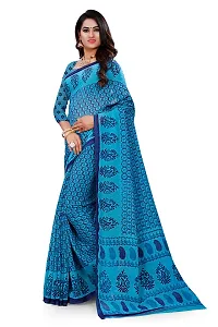 Beautiful Blue Georgette  Self Pattern Saree For Women-thumb2