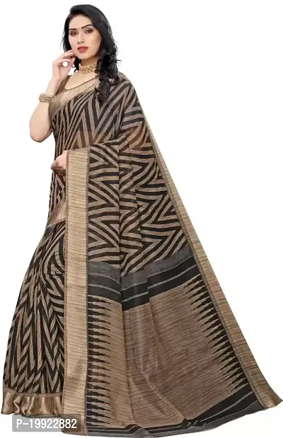 Beautiful Black Cotton Blend  Self Pattern Saree For Women-thumb3