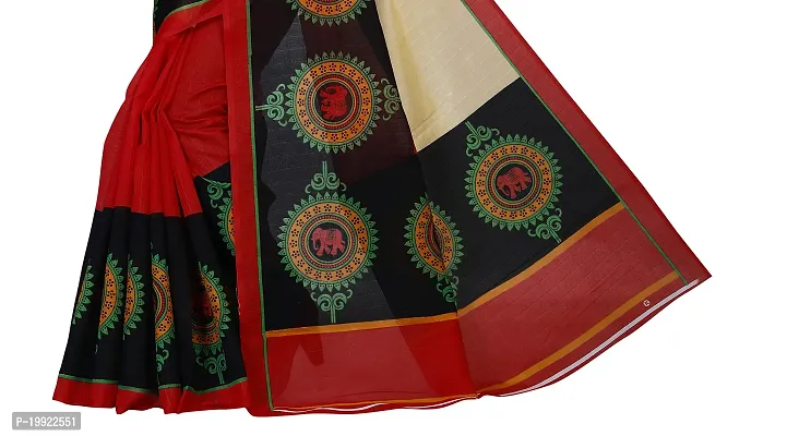 Beautiful Red Art Silk  Self Pattern Saree For Women-thumb4