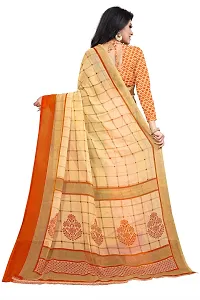 Beautiful Orange Georgette  Self Pattern Saree For Women-thumb1