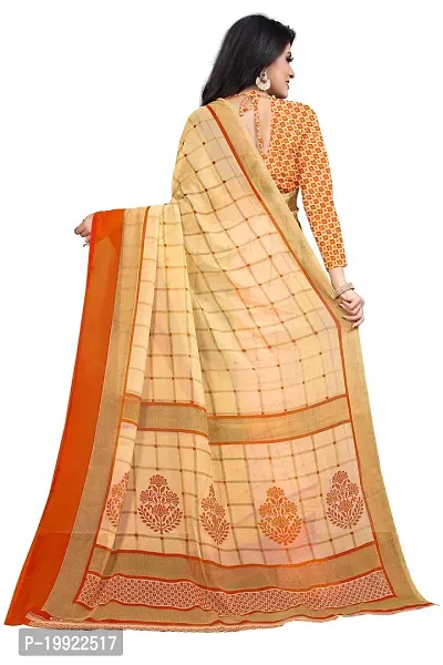 Beautiful Orange Georgette  Self Pattern Saree For Women-thumb2