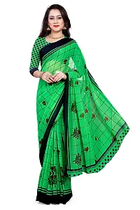 Beautiful Green Georgette  Self Pattern Saree For Women-thumb3