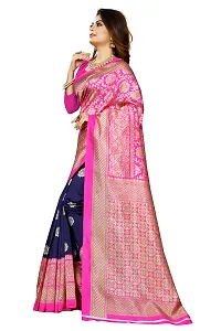 Beautiful Pink Art Silk  Self Pattern Saree For Women-thumb1