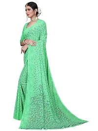 Beautiful Green Georgette  Self Pattern Saree For Women-thumb1