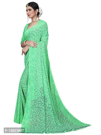 Beautiful Green Georgette  Self Pattern Saree For Women-thumb2