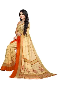 Beautiful Orange Georgette  Self Pattern Saree For Women-thumb2