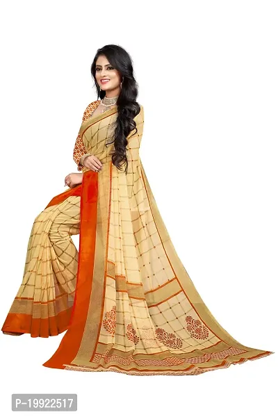 Beautiful Orange Georgette  Self Pattern Saree For Women-thumb3