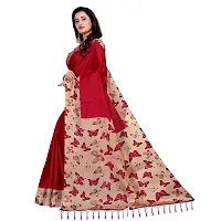 Beautiful Red Khadi  Self Pattern Saree For Women-thumb2