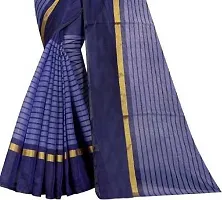 Beautiful Blue Polycotton  Self Pattern Saree For Women-thumb3