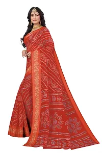 Beautiful Red Cotton Silk  Self Pattern Saree For Women-thumb1