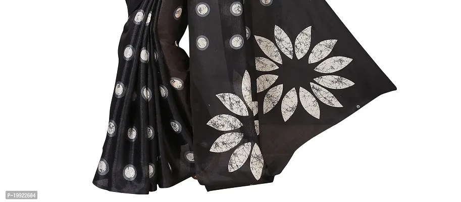 Beautiful Black Khadi  Self Pattern Saree For Women-thumb4