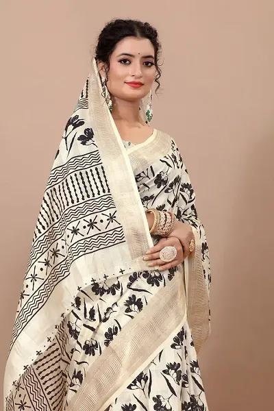 New In Linen Blend Saree with Blouse piece 