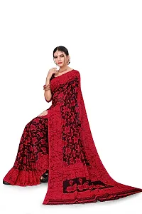 Beautiful Red Georgette  Self Pattern Saree For Women-thumb3