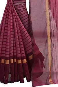 Beautiful Maroon Polycotton  Self Pattern Saree For Women-thumb3