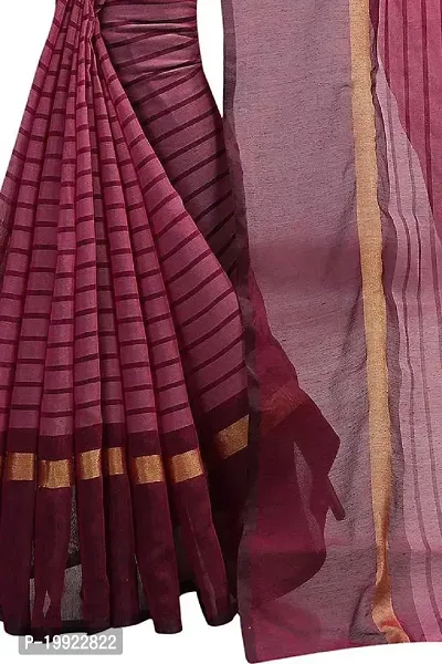 Beautiful Maroon Polycotton  Self Pattern Saree For Women-thumb4