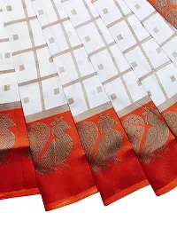 Beautiful Orange Art Silk  Self Pattern Saree For Women-thumb4