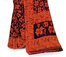 Beautiful Orange Georgette  Self Pattern Saree For Women-thumb1