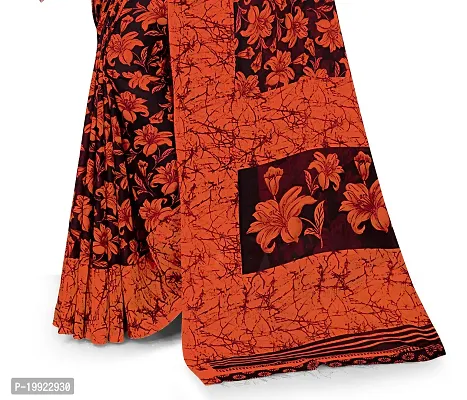 Beautiful Orange Georgette  Self Pattern Saree For Women-thumb2