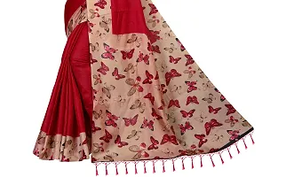 Beautiful Red Khadi  Self Pattern Saree For Women-thumb3