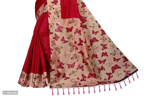 Beautiful Red Khadi  Self Pattern Saree For Women-thumb4