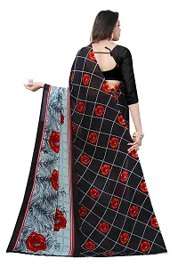 Beautiful Black Georgette  Self Pattern Saree For Women-thumb3